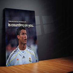 Young Cristiano Ronaldo – “Your Future Self is Counting on You” Metal Poster | Discipline x Destiny Wall Art