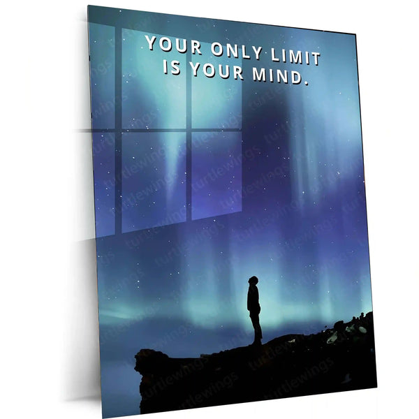 Quote Metal Poster | Your Only Limit Is Your Mind – Motivational Night Sky Metal Poster | Inspirational Wall Frame