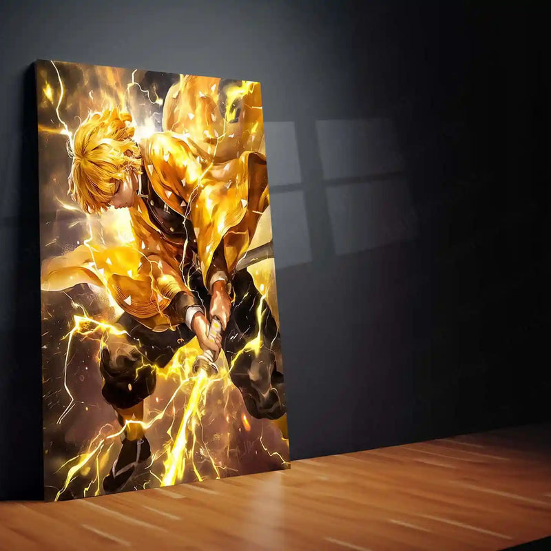 Anime Metal Poster | Zenitsu Agatsuma – Demon Slayer Metal Poster | Thunder Breathing Anime Wall Frame