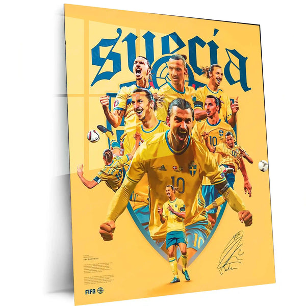 Zlatan Ibrahimović – Sweden National Team Tribute Art | Swedish Legend Metal Poster Frame 01