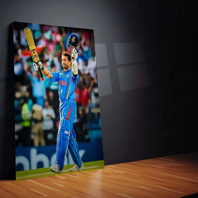 Cricket Metal poster | Sachin Tendulkar Metal Poster – The God of Cricket Wall Art - TURTLEWINGS