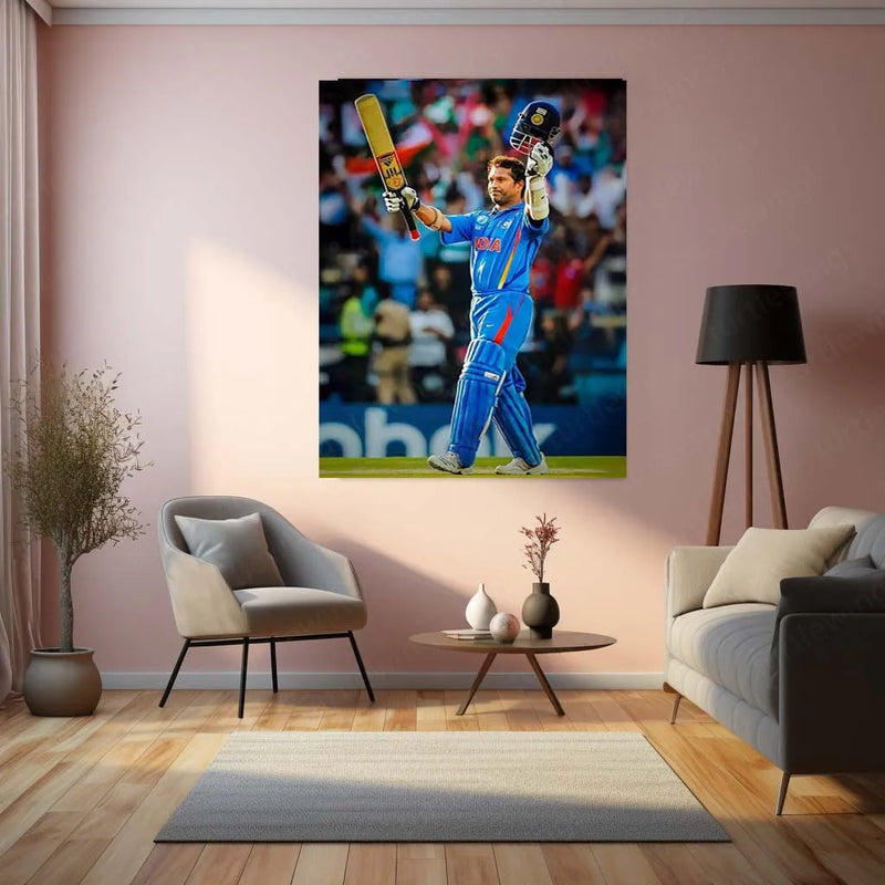 Cricket Metal poster | Sachin Tendulkar Metal Poster – The God of Cricket Wall Art - TURTLEWINGS