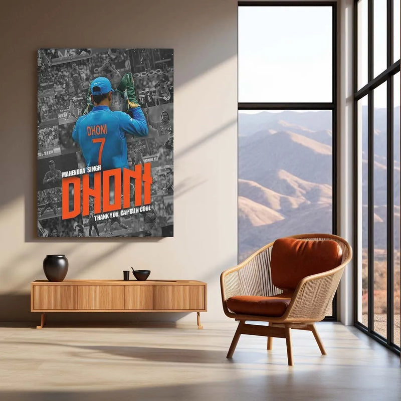 Cricket Metal Poster | MS Dhoni Thala 07 Metal Poster - TURTLEWINGS