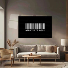 Addicted to Black – Metal Frame | Bold Monochrome Typography Art | Minimal Aesthetic Wall Decor - TURTLEWINGS
