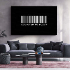 Addicted to Black – Metal Frame | Bold Monochrome Typography Art | Minimal Aesthetic Wall Decor - TURTLEWINGS