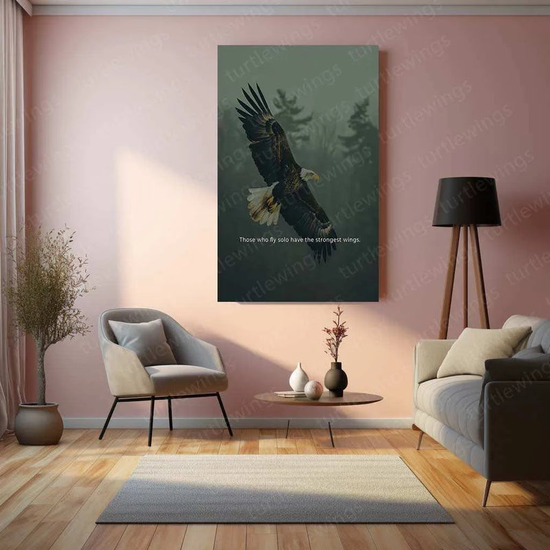 Eagle in Snowy Field – Majestic Wildlife Artwork - TURTLEWINGS