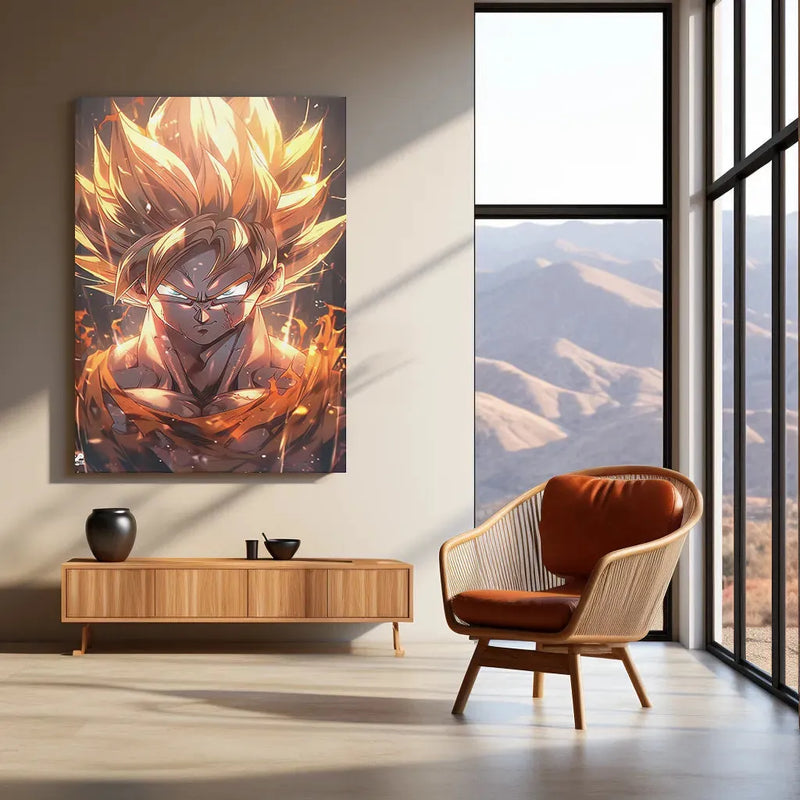 Goku Metal Poster | Dragon Ball Z Super Saiyan Wall Art - TURTLEWINGS