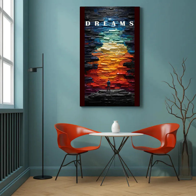 Dreams Metal Poster | Motivational Standing Figure Wall Art - TURTLEWINGS