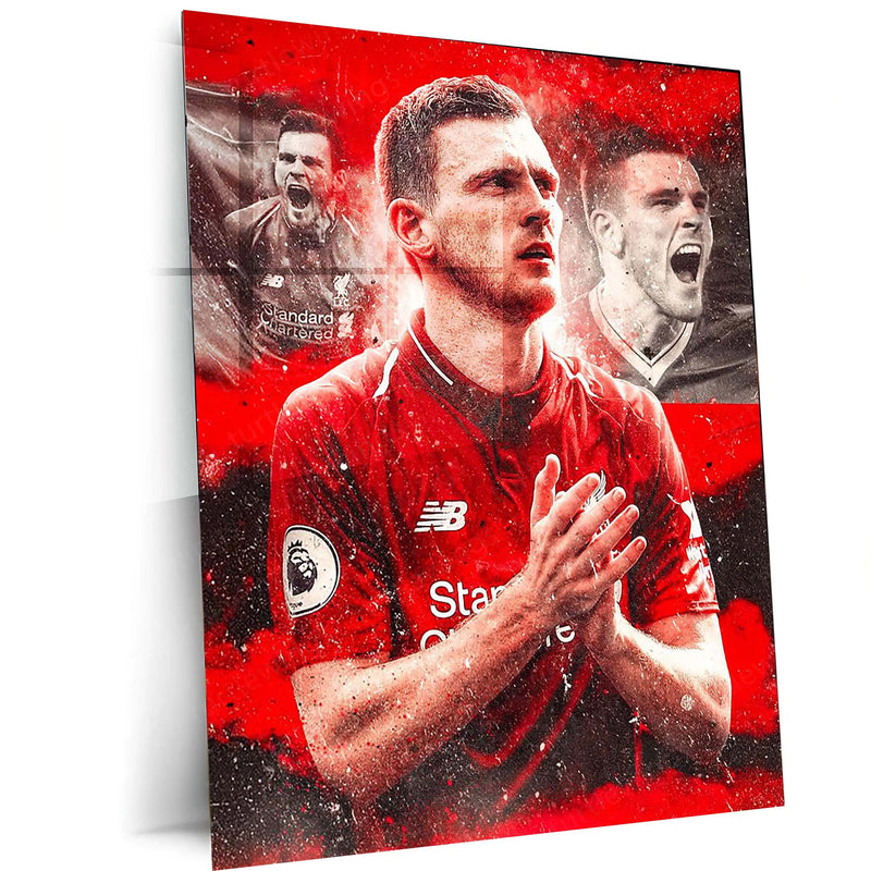 Andrew Robertson Liverpool Grunge – Metal Frame | Dynamic Football Wall Art - TURTLEWINGS
