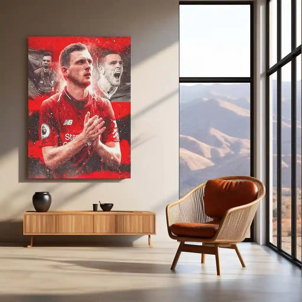 Andrew Robertson Liverpool Grunge – Metal Frame | Dynamic Football Wall Art - TURTLEWINGS