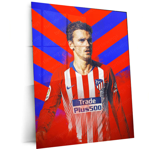 Antoine Griezmann Atlético Madrid Chevron – Metal Frame | Stylish Football Wall Poster - TURTLEWINGS