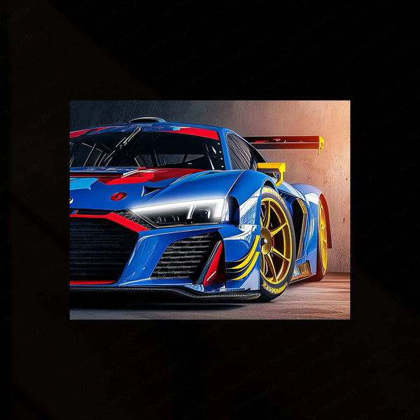 Audi Racing Neon LED Metal Poster â High-Performance Motorsport Wall Art2 - TURTLEWINGS