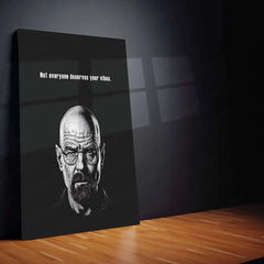 Simple Line Art of Walter White – Black Background Minimalist Artwork - TURTLEWINGS