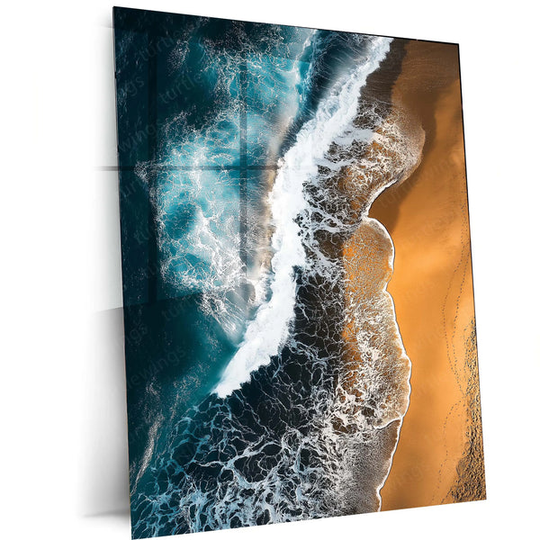 Beach Metal Frame Poster | Vibrant Coastal Wall Decor for Relaxing Vibes - TURTLEWINGS