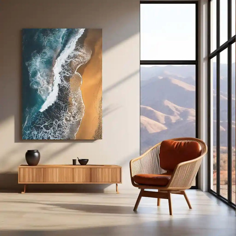 Beach Metal Frame Poster | Vibrant Coastal Wall Decor for Relaxing Vibes - TURTLEWINGS