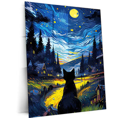 Black Cat – Copy | Minimal Aesthetic Metal Poster | Dark Art Wall Frame