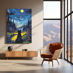 Black Cat – Copy | Minimal Aesthetic Metal Poster | Dark Art Wall Frame