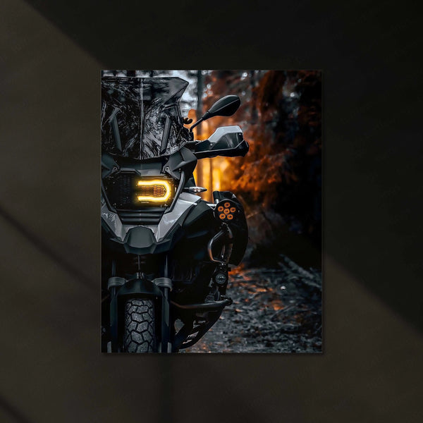 Dark Adventure BMW Bike Neon LED Metal Frame | Glowing Motorcycle Wall Art | Ride or Die Decor