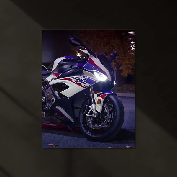 LED | 🏁 BMW M 1000 RR Black Superbike Neon LED Metal Poster | Racing Power Wall Art 02 - TURTLEWINGS