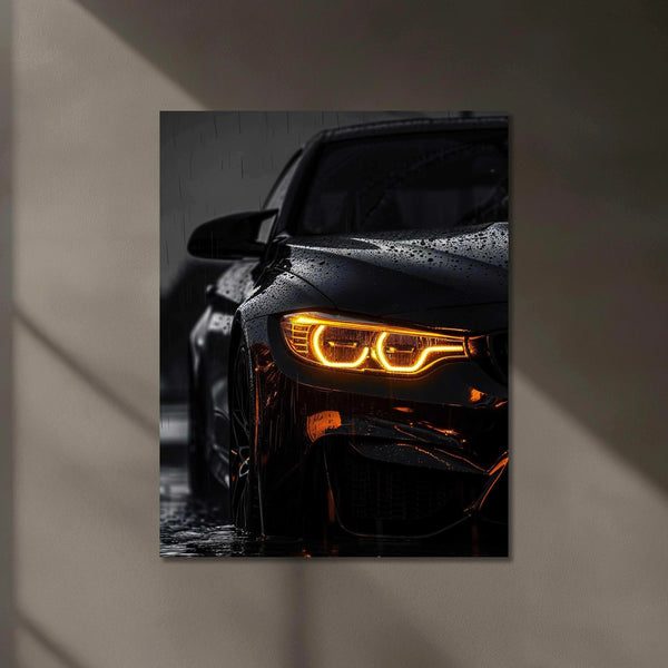 BMW M4 Neon LED Metal Frame â High-Performance Car Wall Art for Auto Enthusiasts - TURTLEWINGS