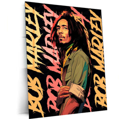Bob Marley Metal Poster – Reggae Legend Music Wall Art - TURTLEWINGS