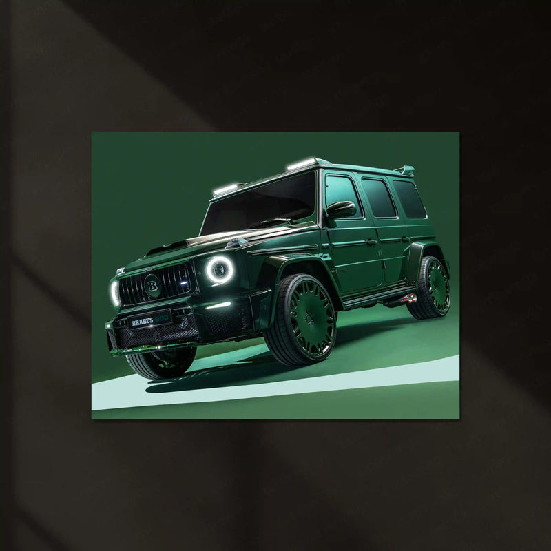 Brabus 800 – Mean Edition Neon LED Metal Poster | Luxury Super SUV Wall Frame
