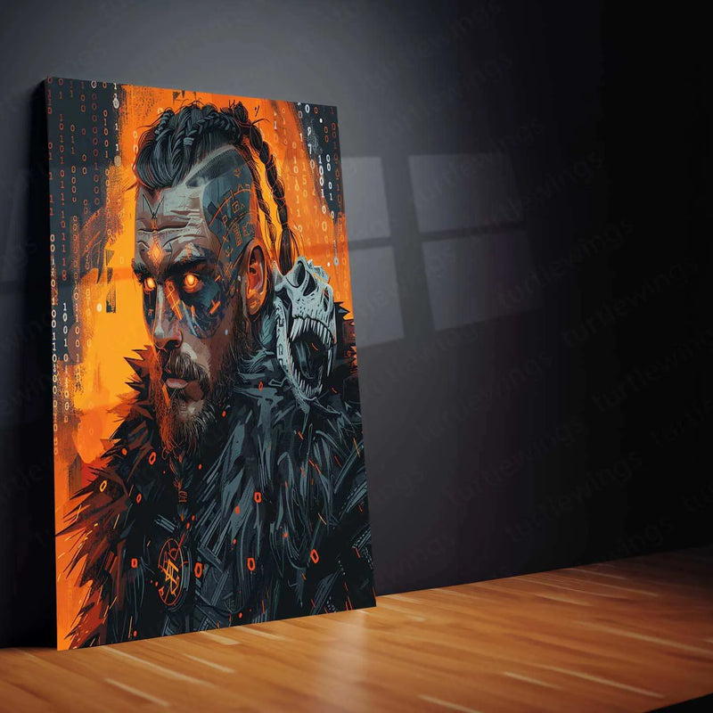 Glowing Male Viking Warrior – Epic Norse Art Poster - TURTLEWINGS