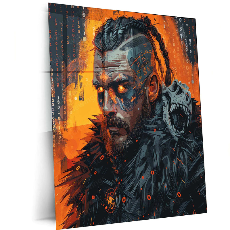 Glowing Male Viking Warrior – Epic Norse Art Poster - TURTLEWINGS