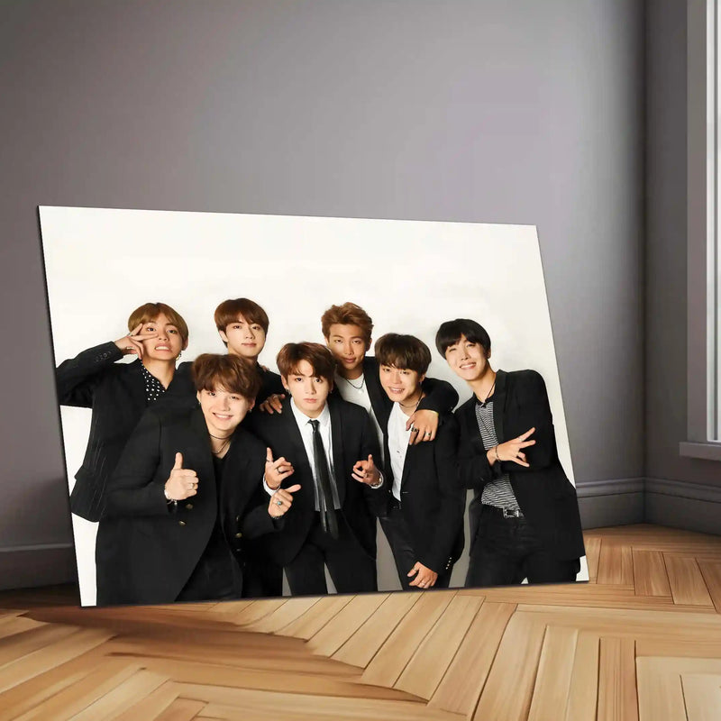 BTS-2 – Metal Frame | Iconic K-Pop Wall Art | Stylish Poster for BTS Army & Korean Pop Fans - TURTLEWINGS