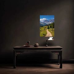 Cabin in a Mountain Valley Metal Poster | Scenic Nature Landscape Wall Art | Rustic Home Decor - TURTLEWINGS