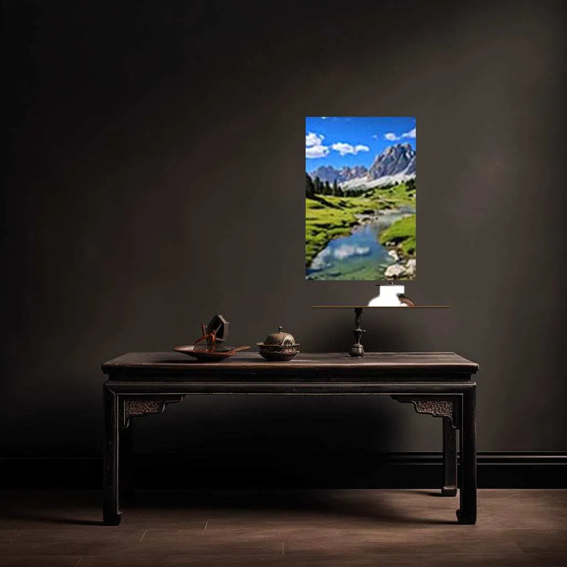 Abstract Nature White Mountain Night Photo Metal Print - TURTLEWINGS