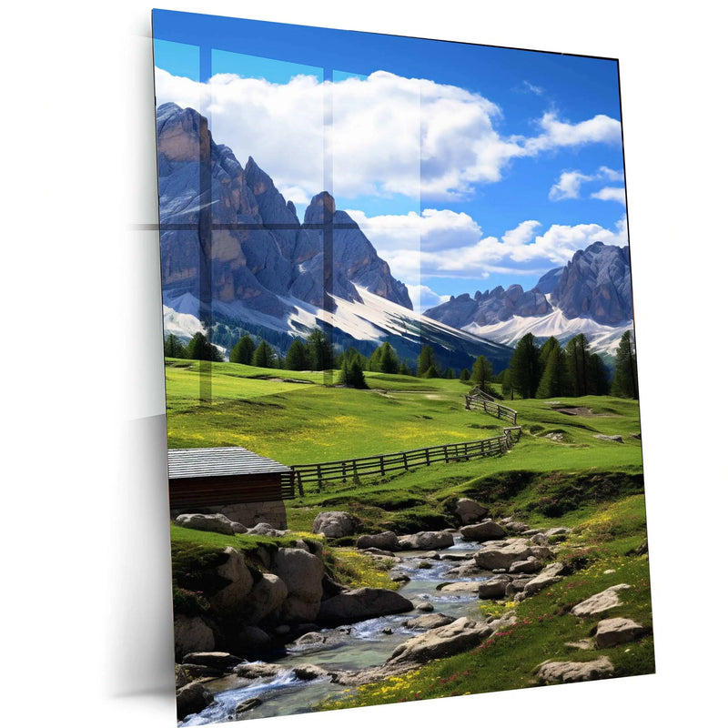 Abstracts Nature White Mountains Night Photo Metal Prints - TURTLEWINGS