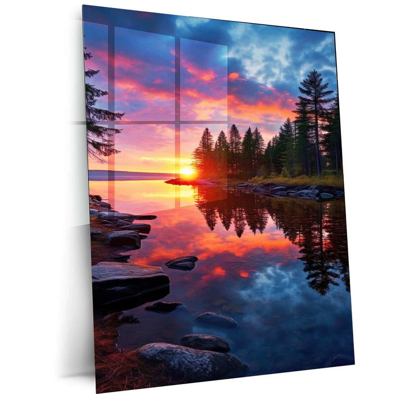 Ocean Nature Art Metal Poster | Serene Seascape Wall Decor | Tranquil Waves & Sunset Print 3 - TURTLEWINGS