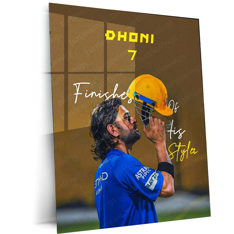 Cricket Metal Poster | MS Dhoni Thala 07 Metal Poster – The Heart of Chennai Super Kings 2 - TURTLEWINGS