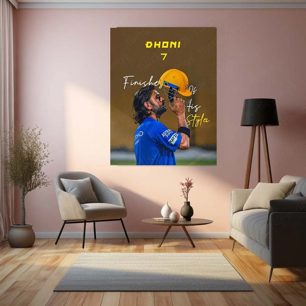 Cricket Metal Poster | MS Dhoni Thala 07 Metal Poster – The Heart of Chennai Super Kings 2 - TURTLEWINGS