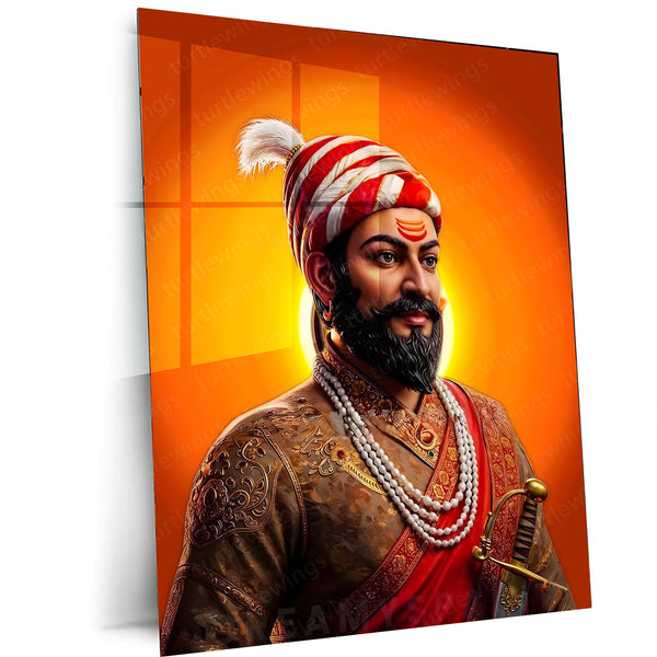 Chhatrapati Shivaji Maharaj Metal Frame | Warrior King Wall Art 01 - TURTLEWINGS