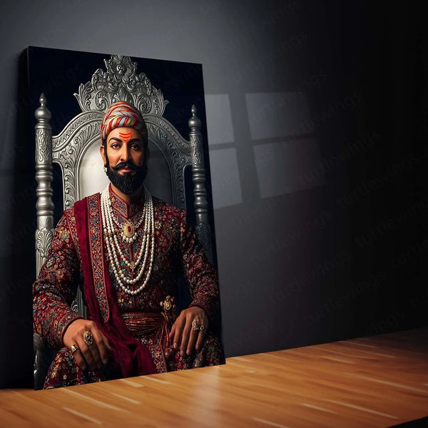 Chhatrapati Shivaji Maharaj Metal Frame | Warrior King Wall Art 02 - TURTLEWINGS