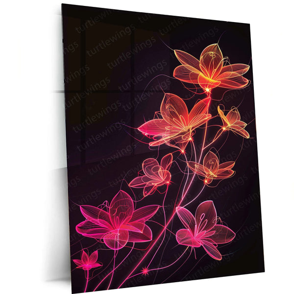 Minimalist Floral Line Art – Elegant Metal Poster - TURTLEWINGS