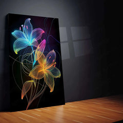 Minimalist Lily Line Art – Elegant Metal Poster - TURTLEWINGS