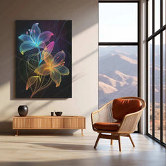 Minimalist Lily Line Art – Elegant Metal Poster - TURTLEWINGS