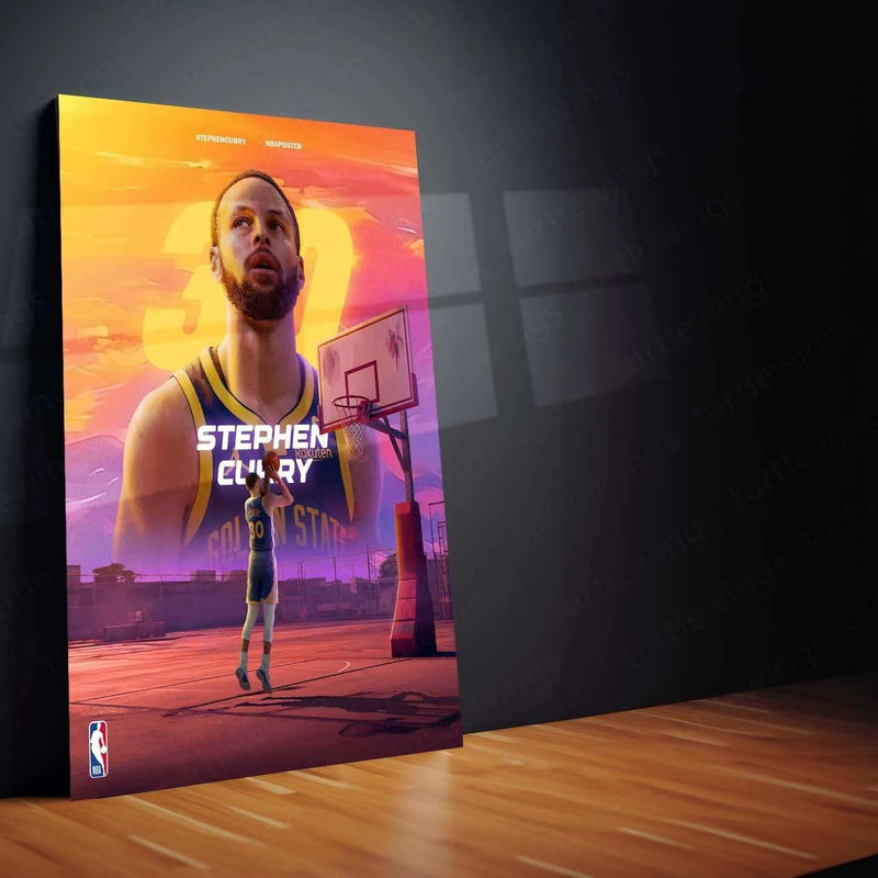 Stephen Curry Metal Frame â The Basketball Legend in Style - TURTLEWINGS