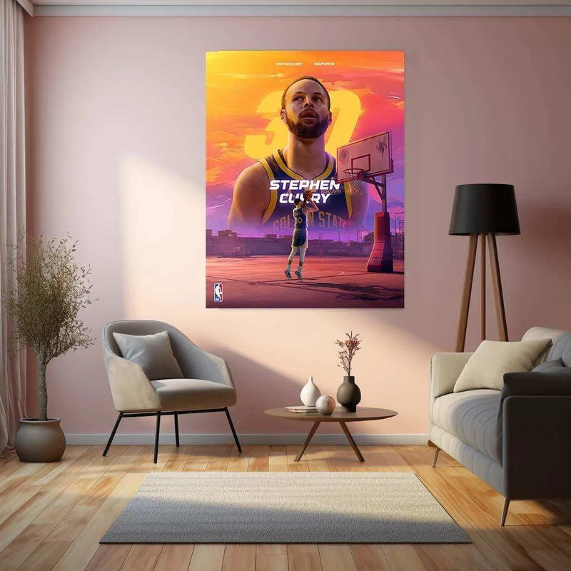 Stephen Curry Metal Frame â The Basketball Legend in Style - TURTLEWINGS