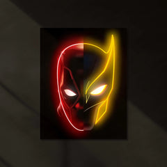 Deadpool & Wolverine face mask Neon LED Metal Poster - TURTLEWINGS
