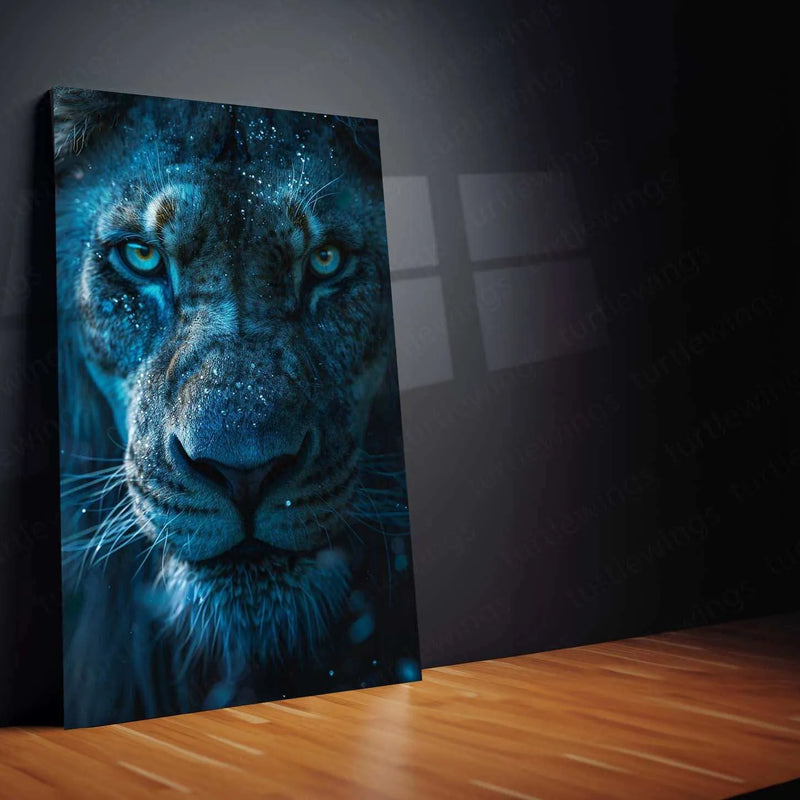 Leo Metal Poster – Intense Gaze & Bold Expression - TURTLEWINGS