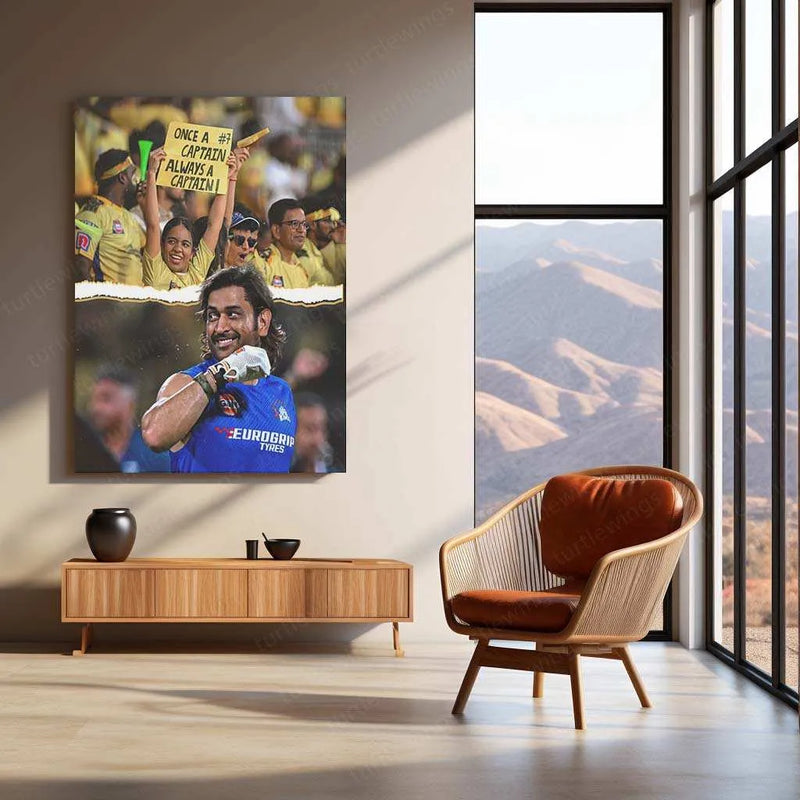 MS Dhoni Captain Metal Poster – The Legend of Indian Cricket - TURTLEWINGS