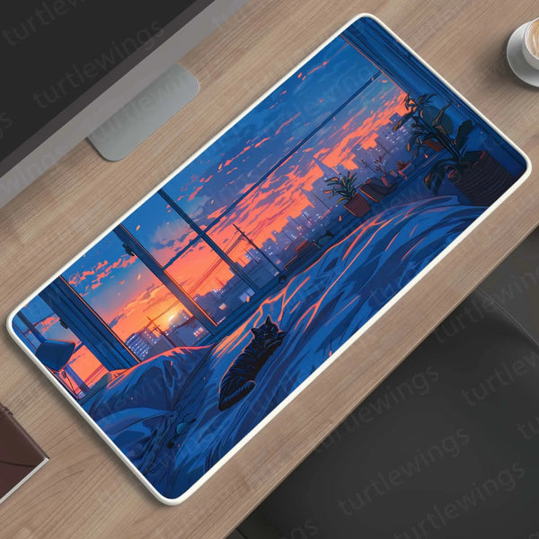 Blue Large Deskmat - Premium XL & XXL Gaming Mouse Pad - TURTLEWINGS