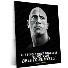 Quote Metal Poster | Dwayne “The Rock” Johnson Motivational Quote Poster – Black & White Metal Poster | Gym & Wall Art Frame