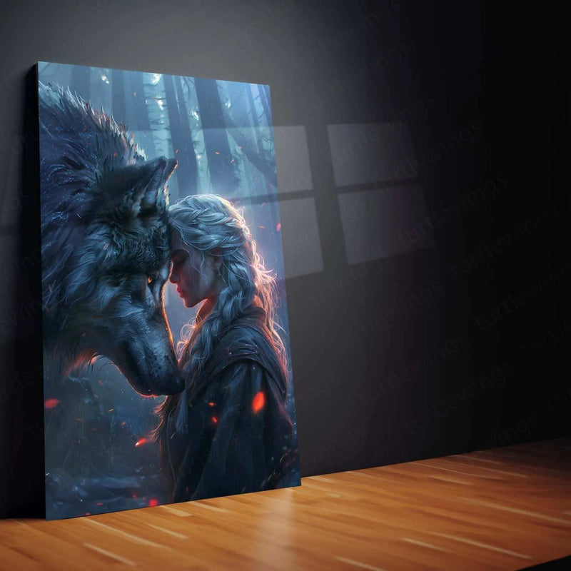 Beautiful Young Woman with White Hair – Artistic Kiss, Dreamy & Elegant Portrait - TURTLEWINGS