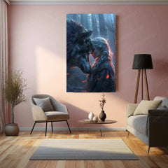 Beautiful Young Woman with White Hair – Artistic Kiss, Dreamy & Elegant Portrait - TURTLEWINGS