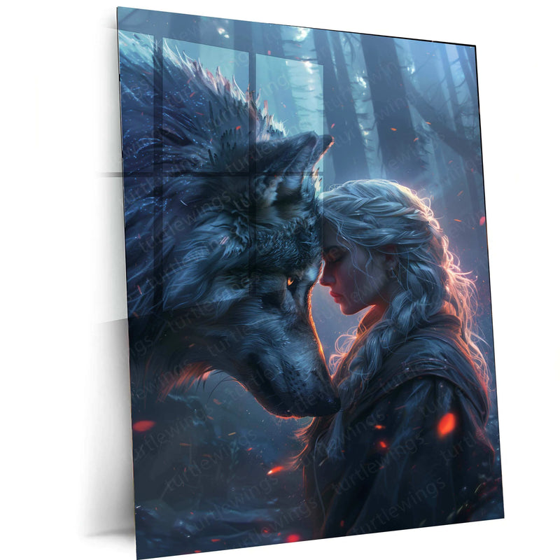 Beautiful Young Woman with White Hair – Artistic Kiss, Dreamy & Elegant Portrait - TURTLEWINGS